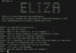 Bildschirmdialog mit Eliza